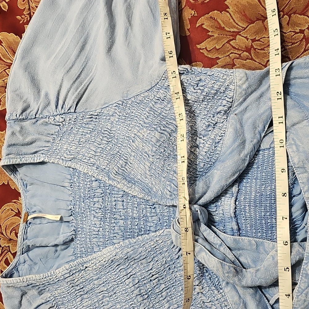 Free People String of Hearts Smocked V-neck Cut-out Button-Down Maxi Dre… - Picture 10 of 14